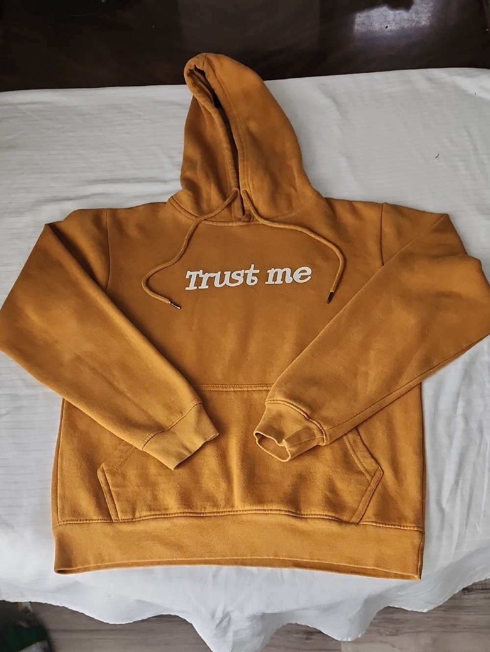 Evolution In Design Small Mustard Pullover Hoodie